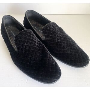 Giorgio Brutini Mens Loafers Suede Size 11 Slip Ons Velvet Chatwal Quilted Black